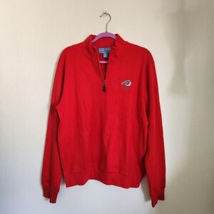 Fairway & Greene Bold Red Zip-Up Sweater